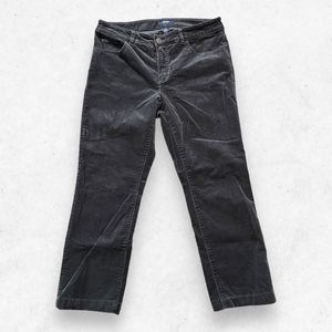 Chaps Pants Women's‎ Size 8 Black Velvet Mid Rise Straight Leg Folded Ends